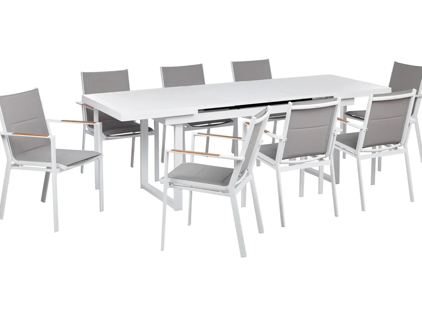 Set da pranzo da giardino 8 posti VALCANETTO/BUSSETO Metallo Grigio