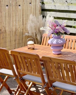 Set da pranzo da giardino 6 posti CENTO con cuscini Legno d'acacia Marrone