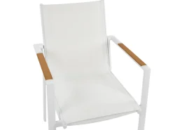 Set da pranzo da giardino 4 posti MALETTO/BUSSETO Metallo Effetto marmo Bianco