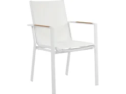 Set da pranzo da giardino 4 posti MALETTO/BUSSETO Metallo Effetto marmo Bianco