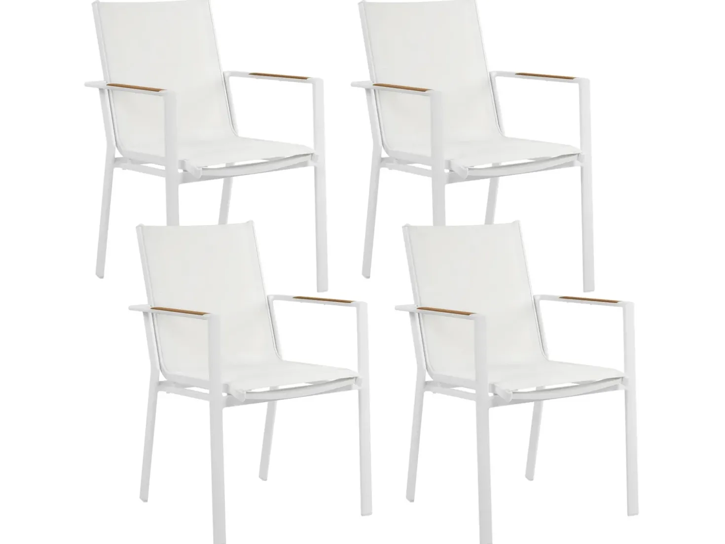 Set da pranzo da giardino 4 posti MALETTO/BUSSETO Metallo Effetto marmo Bianco