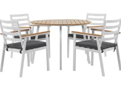 Set da pranzo da giardino 4 posti CAVOLI con cuscini Metallo Grigio