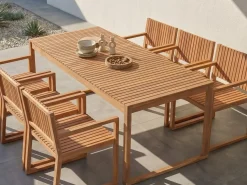 Set da pranzo da giardino 6 posti SASSARI II Legno di acacia certificato Marrone chiaro