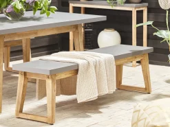 Set da pranzo da giardino con panche 6 posti ORIA Cemento Grigio