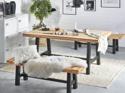 Set da pranzo da giardino 6 posti SCANIA Legno d'acacia Nero