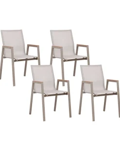 Set da pranzo da giardino 4 posti TIANO Metallo Grigio