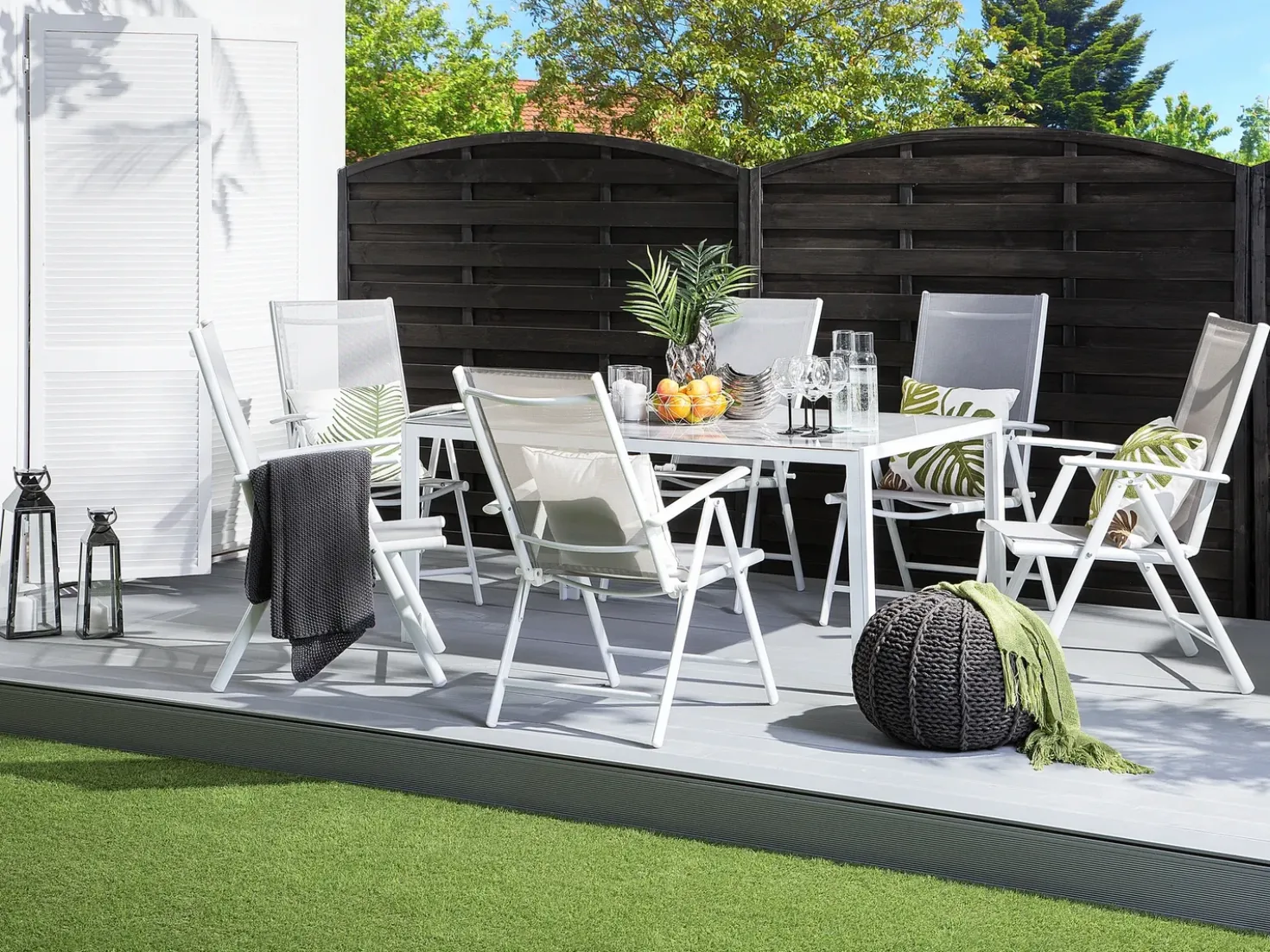 Set da pranzo da giardino 6 posti CATANIA Metallo Grigio