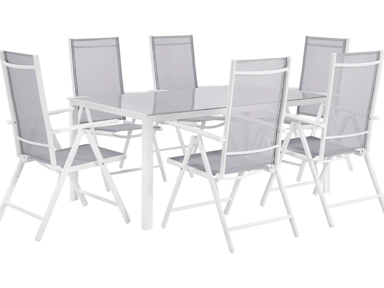 Set da pranzo da giardino 6 posti CATANIA Metallo Grigio