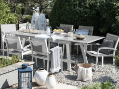 Set da pranzo da giardino 6 posti PERETA Metallo Grigio