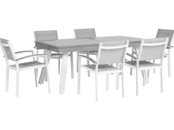 Set da pranzo da giardino 6 posti PERETA Metallo Grigio