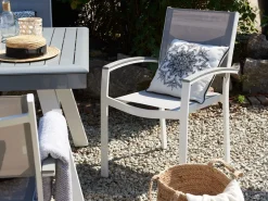 Set da pranzo da giardino 6 posti PERETA Metallo Grigio