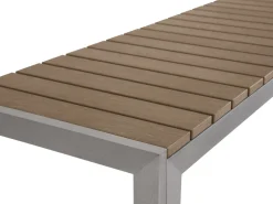 Set da pranzo da giardino con panche 6 posti NARDO Marrone