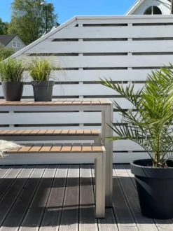 Set da pranzo da giardino con panche 6 posti NARDO Marrone
