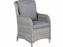 Set da pranzo da giardino 6 posti CASCAIS con cuscini Rattan sintetico (PE) Grigio