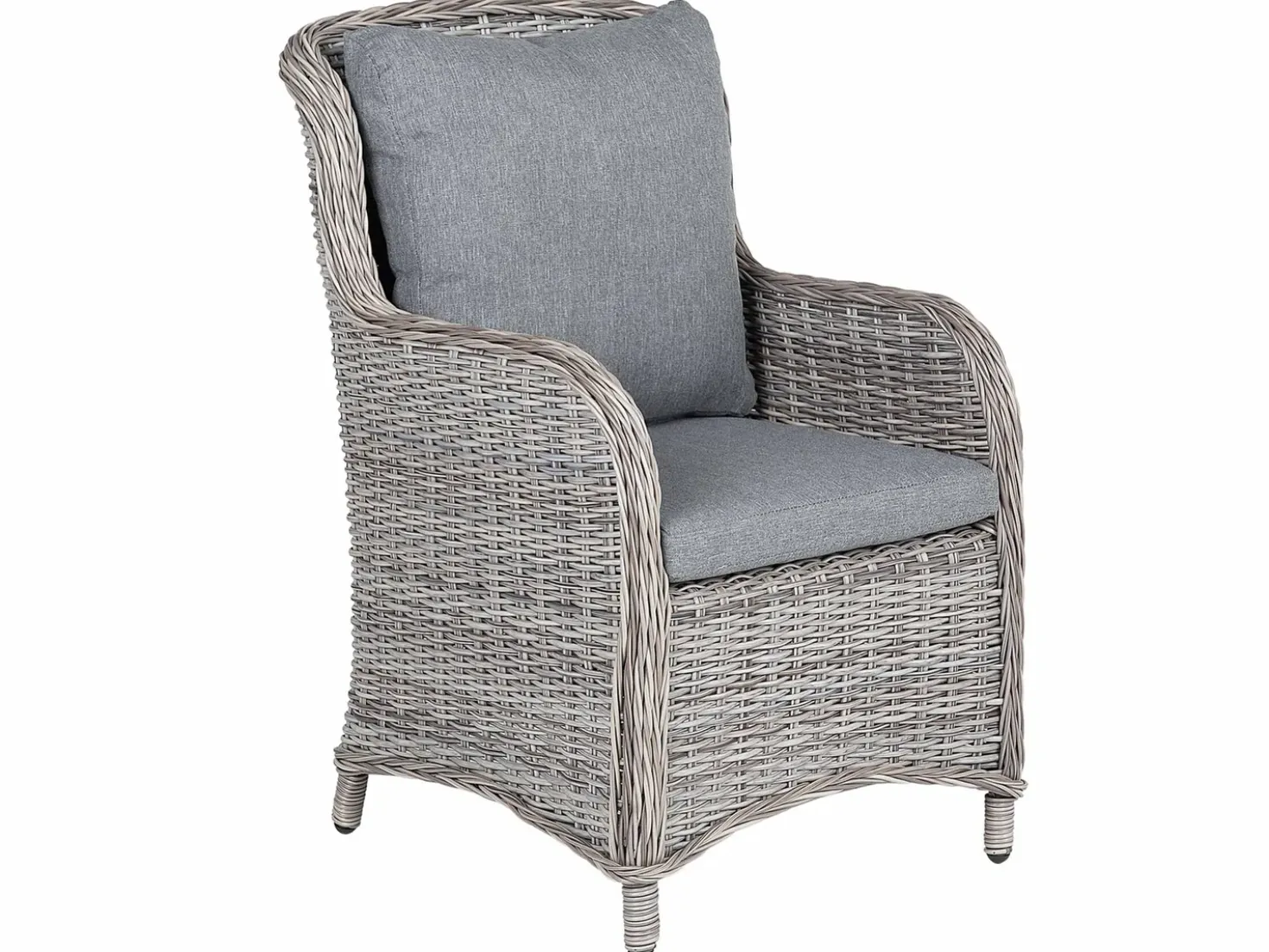 Set da pranzo da giardino 6 posti CASCAIS con cuscini Rattan sintetico (PE) Grigio