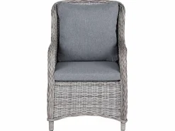 Set da pranzo da giardino 6 posti CASCAIS con cuscini Rattan sintetico (PE) Grigio