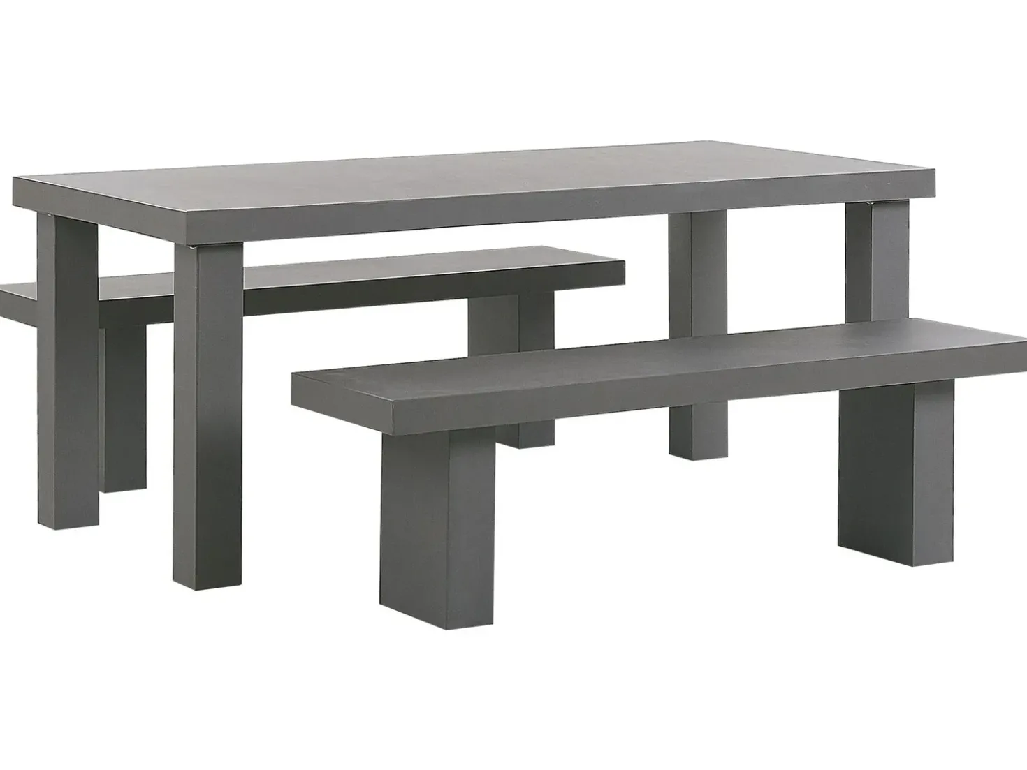 Set da pranzo da giardino con panche 4 posti TARANTO Cemento Grigio