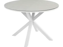 Set da pranzo da giardino 4 posti MALETTO/GROSSETO Metallo Effetto marmo Grigio/Beige