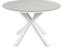Set da pranzo da giardino 4 posti MALETTO/GROSSETO Metallo Effetto marmo Grigio/Beige