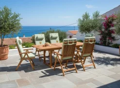 Set da pranzo da giardino 6 posti JAVA PREMIUM Legno d'acacia Verde