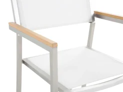 Set da pranzo da giardino 4 posti COSOLETO/GROSSETO Vetro temperato Effetto marmo Marmo bianco