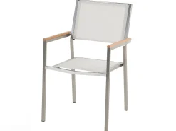 Set da pranzo da giardino 4 posti COSOLETO/GROSSETO Vetro temperato Effetto marmo Marmo bianco