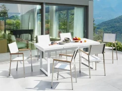 Set da pranzo da giardino 6 posti VALCANETTO/GROSSETO Metallo Bianco