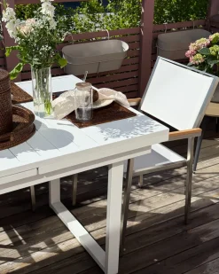 Set da pranzo da giardino 6 posti VALCANETTO/GROSSETO Metallo Bianco