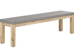 Set da pranzo da giardino con panche e sgabelli 8 posti OSTUNI Cemento Grigio