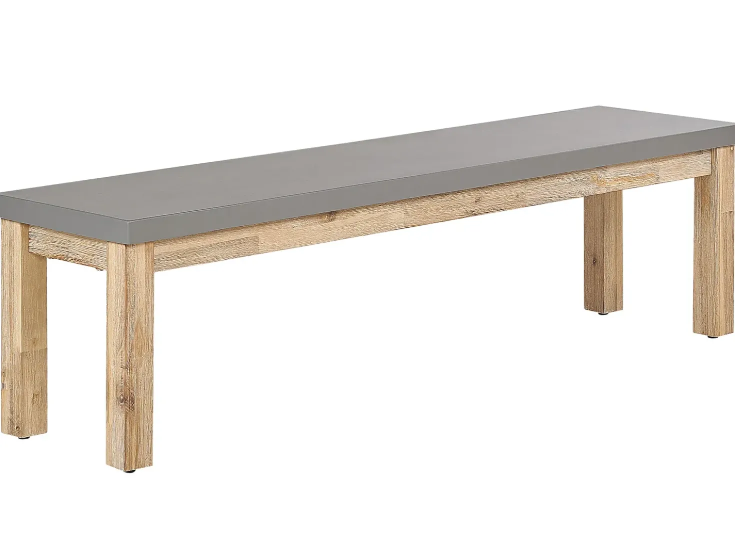 Set da pranzo da giardino con panche e sgabelli 8 posti OSTUNI Cemento Grigio