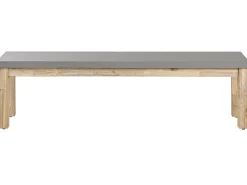 Set da pranzo da giardino con panche e sgabelli 8 posti OSTUNI Cemento Grigio