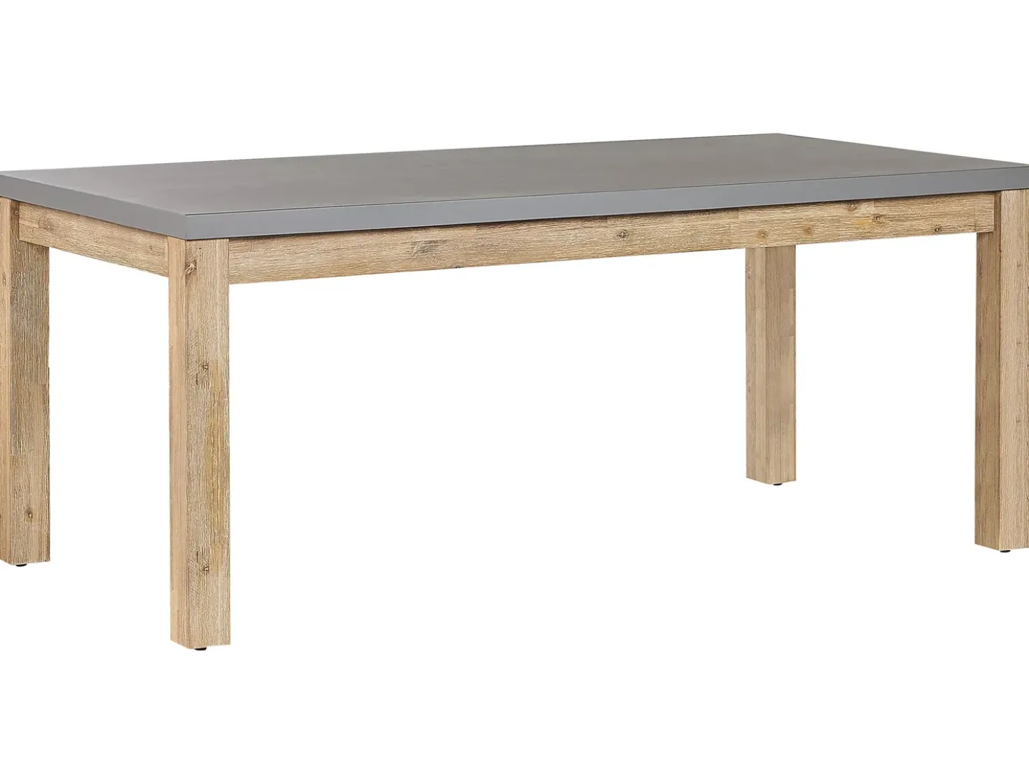Set da pranzo da giardino con panche e sgabelli 8 posti OSTUNI Cemento Grigio