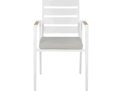 Set da pranzo da giardino 4 posti MALETTO/TAVIANO con cuscini Metallo Effetto marmo Grigio