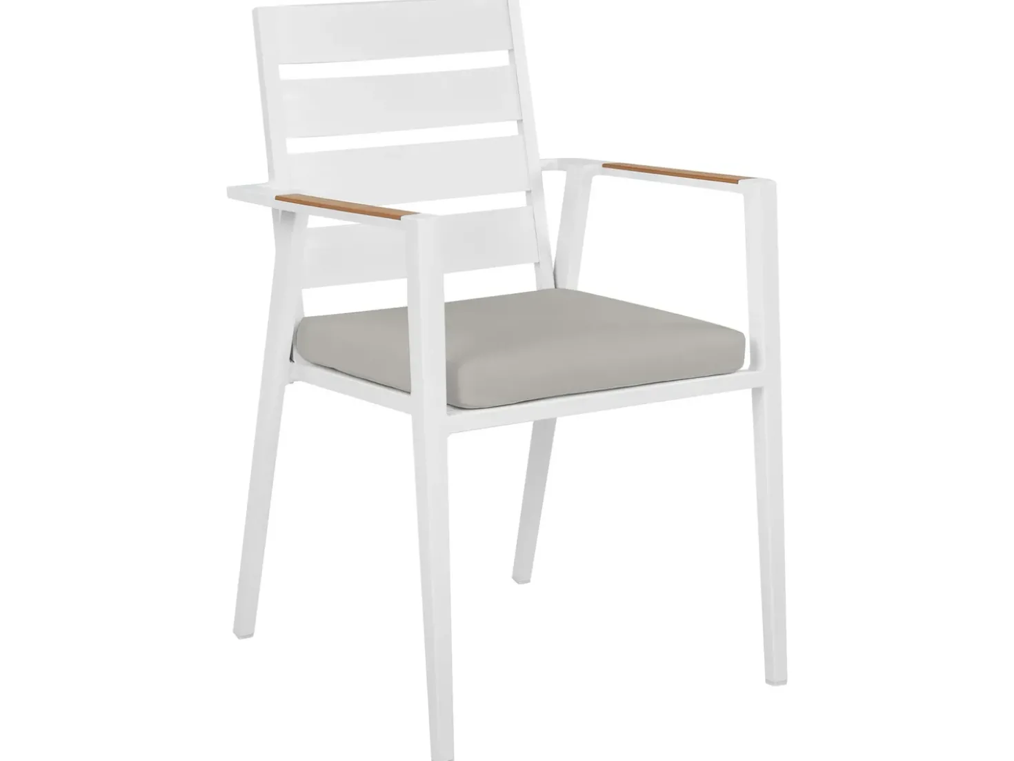 Set da pranzo da giardino 4 posti MALETTO/TAVIANO con cuscini Metallo Effetto marmo Grigio