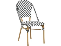 Set da pranzo da giardino 4 posti RIFREDDO Rattan sintetico (PE) Nero/Bianco