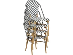 Set da pranzo da giardino 4 posti RIFREDDO Rattan sintetico (PE) Nero/Bianco