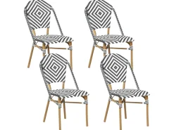 Set da pranzo da giardino 4 posti RIFREDDO Rattan sintetico (PE) Nero/Bianco