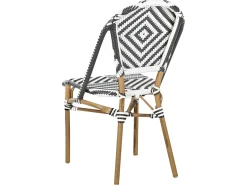 Set da pranzo da giardino 4 posti RIFREDDO Rattan sintetico (PE) Nero/Bianco