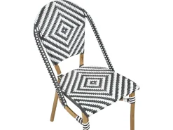 Set da pranzo da giardino 4 posti RIFREDDO Rattan sintetico (PE) Nero/Bianco