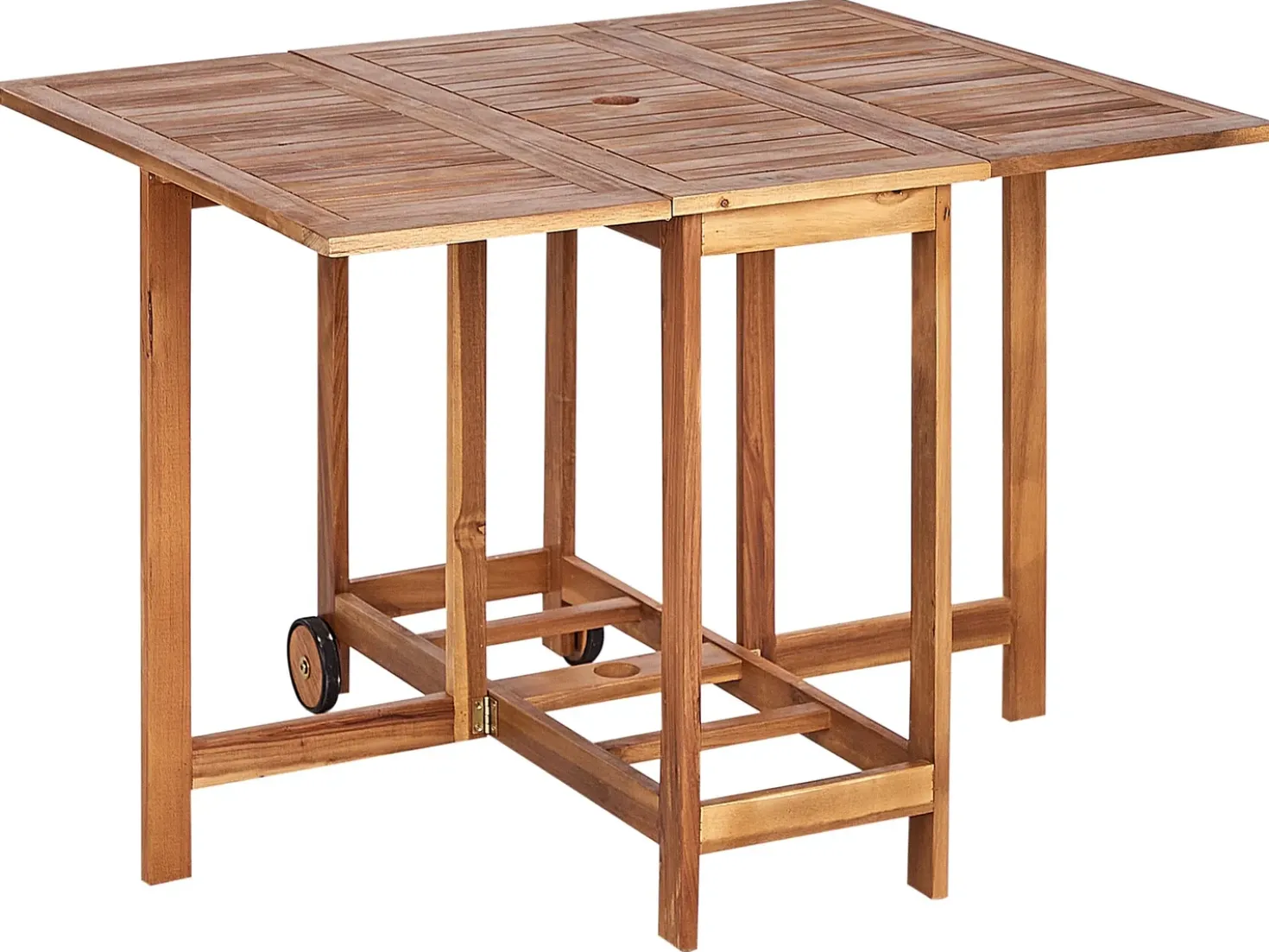 Set da pranzo da giardino 4 posti FRASSINE con Ombrellone (12 opzioni) Legno d'acacia Naturale