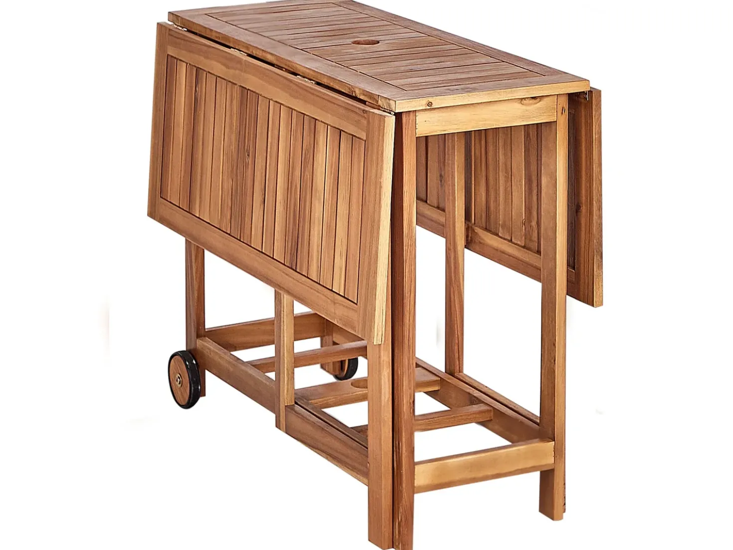 Set da pranzo da giardino 4 posti FRASSINE con Ombrellone (12 opzioni) Legno d'acacia Naturale