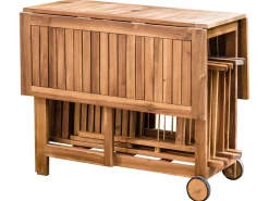 Set da pranzo da giardino 4 posti FRASSINE con Ombrellone (12 opzioni) Legno d'acacia Naturale