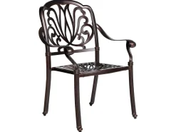 Set da pranzo da giardino 4 posti ANCONA con cuscini Metallo Marrone scuro