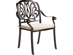 Set da pranzo da giardino 4 posti ANCONA con cuscini Metallo Marrone scuro