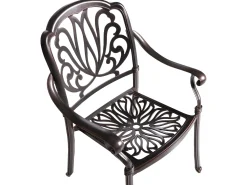 Set da pranzo da giardino 4 posti ANCONA con cuscini Metallo Marrone scuro