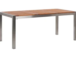 Set da pranzo da giardino 6 posti GROSSETO Legno d'eucalipto Marrone/Nero