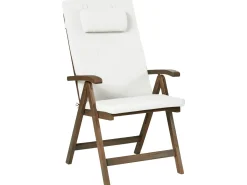 Set da pranzo da giardino 6 posti AMANTEA PREMIUM Legno d'acacia Bianco sporco