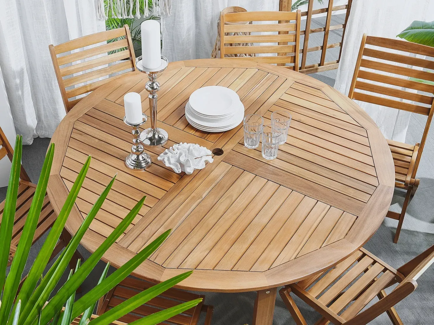 Set da pranzo da giardino 6 posti TOLVE Legno d'acacia Marrone