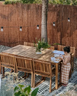 Set da pranzo da giardino con carrello 8 posti SASSARI II Legno di acacia certificato Marrone chiaro