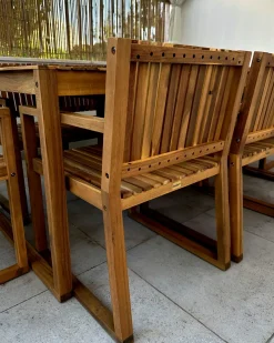 Set da pranzo da giardino con carrello 8 posti SASSARI II Legno di acacia certificato Marrone chiaro